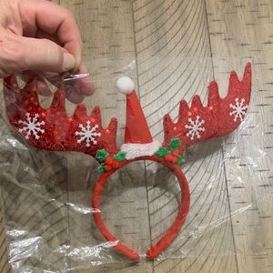 Festive Red Reindeer Antler Headband